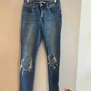 Levi's Women's Distressed Blue Skinny Jeans